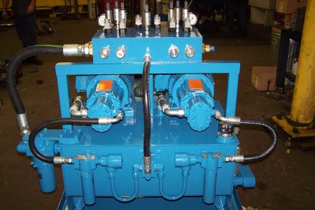 Blue Manifold Hydraulic Power Unit