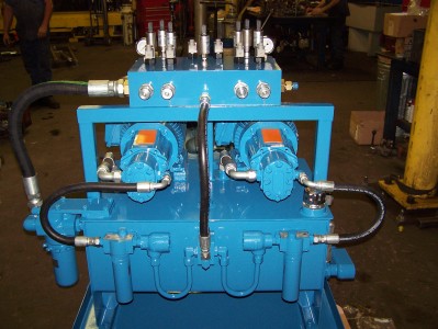 Blue Manifold Hydraulic Power Unit